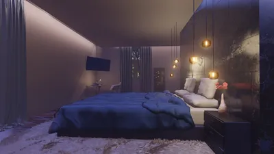 3d рендеринг уютной спальни ночью с видом на луну, уютная спальня, дом с  видом на луну, домашняя комната в стиле фэнтези фон картинки и Фото для  бесплатной загрузки