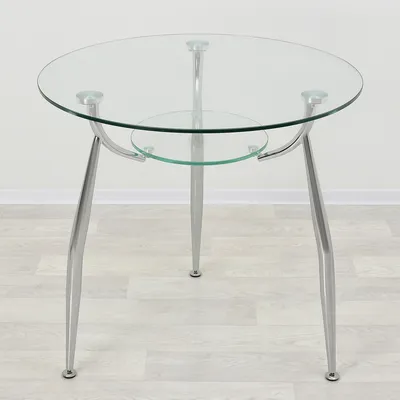 Круглый кухонный стол из стекла Вокал 18-3 прозрачный/хром купить |  Интернет-магазин Mebel Apartment