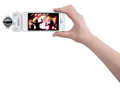 Портативный внешний стерео микрофон для iPhone, iPad и iPod Touch Zoom iQ5  White - купить в Одессе, Киеве, Украине | Артикул 109161 - 4Club