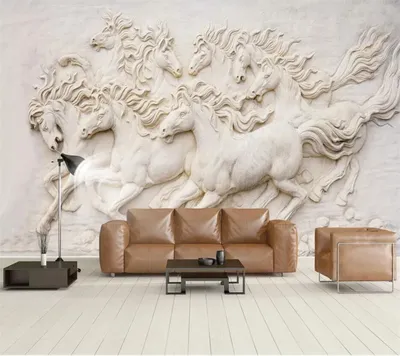 Обои на заказ wellyu, 3D стерео обои, Европейский тисненый фон с восемью  лошадьми, настенный фон с лошадью, ТВ | AliExpress