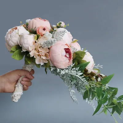 Свадебный букет с пионами в форме капли воды, романтичные свадебные букеты  с цветами для невесты, букет подружки невесты на День святого Валентина,  2022 | AliExpress