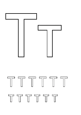 Раскраска Буква Т | Раскраски простые буквы русского алфавита