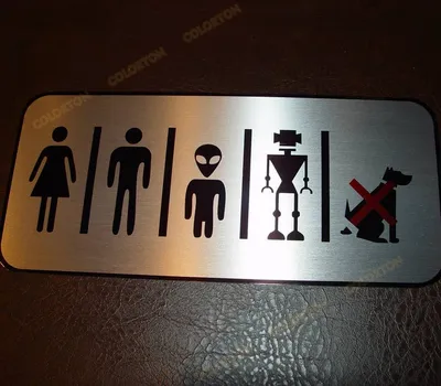 Необычная табличка на туалет — Мастерская графики на металле на заказ в  Москве