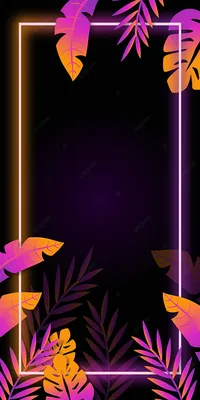 простые тропические неоновые листья телефон обои Фон Обои Изображение для  бесплатной загрузки - Pngtree