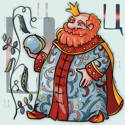 Иллюстрация Царь Горох в стиле персонажи | Illustrators.ru