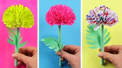 Объемные цветы из бумаги своими руками. Пошаговые инструкции + 400 фото |  Paper dahlia, Paper flower tutorial, Paper flowers diy