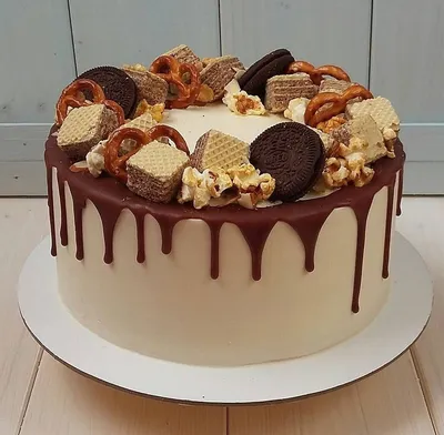 Торт с ежевикой! Торт с ягодным рожком! | Торт для папы, Торт на день  рождения, Оригинальные торты
