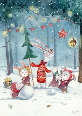 Волшебно, мило и по-доброму | Веселые новогодние иллюстрации Татьяны  Мануйловой | \"Позитив красок\" Дарьи Орловой | Дзен