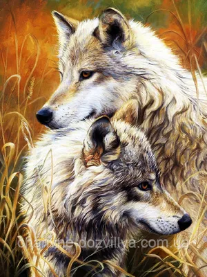 Два волка нежно ласкают друг друга. картина, созданная ай. | Премиум Фото