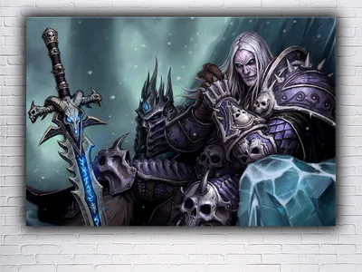 Интерьерная картина на стену, картина на холсте для интерьера Артас и  фростморн World of Warcraft 40х60 - купить по низкой цене в  интернет-магазине OZON (717645173)