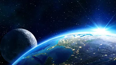 Планета Земля вид из космоса 5k – Скачать красивые обои Космос