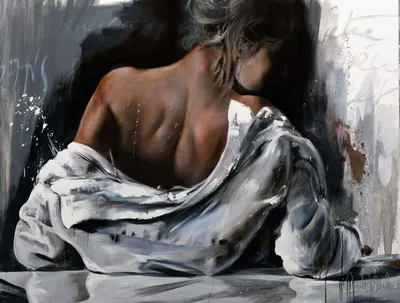 ᐉ Модульная картина ArtPoster Эротические изгибы женской спины за  прозрачностью мокрого стекла 88x131 см Модуль №21 (002992)