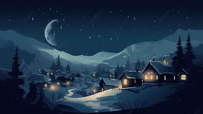 Лунная ночь, Зима, Снег, Ночь, Сосна, Ель, Небо, Облака, Звёзды, Луна,  Полнолуние (2560x1440) - обои для рабочего стола