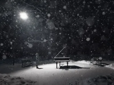 Очень большое зимнее снежное поле …» — создано в Шедевруме