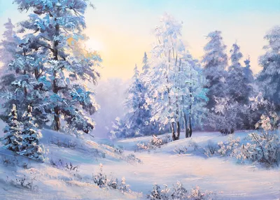 Сказочный зимний лес звёзды месяц …» — создано в Шедевруме