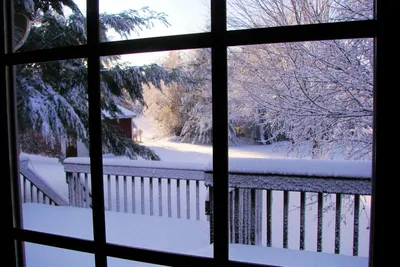 Вид из окна зима - 58 фото