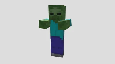 Minecraft Zombie Rigged 3d Model