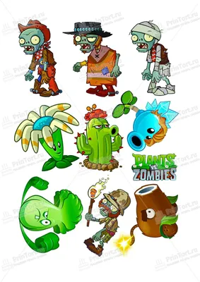 plants vs zombies cupcake toppers in edible wafer or icing sheets