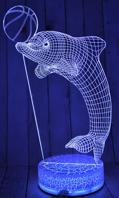 Ночник проекционный 3D Night Light 3D светильник оптический обман \"Дельфин\"  (ID#671826812), цена: 260 ₴, купить на Prom.ua