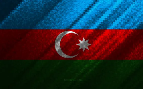 Азербайджан Обои на телефон красный бело-синий флаг