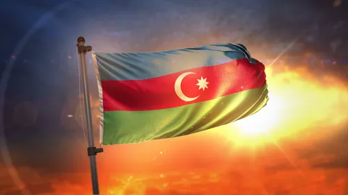 Азербайджан Обои на телефон флаг на шесте