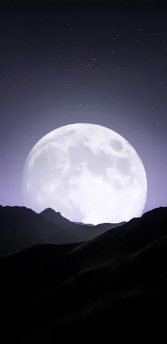 Красивые Темные Обои на телефон полная луна в ночном небе