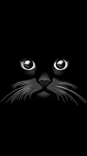 Красивые Темные Обои на телефон кошка крупным планом