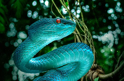 Змея Обои на телефон сине-черная змея