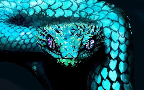 Змея Обои на телефон сине-зеленый дизайн