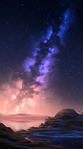 Звездное Небо Обои на телефон звездное ночное небо над снежным горным хребтом