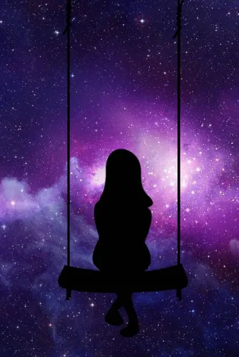 Для Подростков Девушек Обои на телефон силуэт человека, сидящего на стуле перед звездным небом