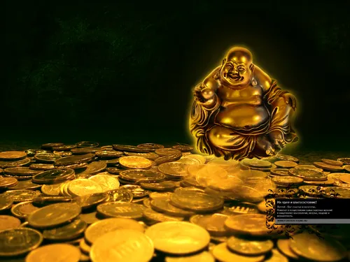 С Деньгами Обои на телефон золотая статуя будды, окруженная монетами