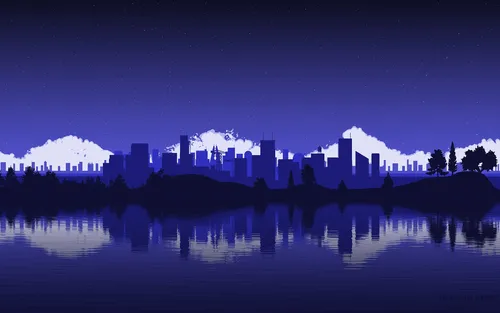 Пиксельные Обои на телефон городской пейзаж ночью