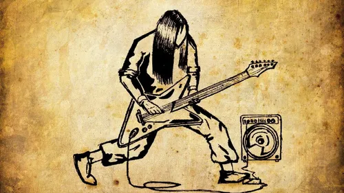 Рок Обои на телефон рисунок человека, играющего на гитаре