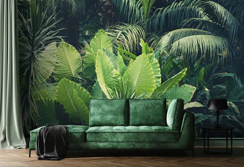 Тропические Листья Обои на телефон зеленый диван перед тропическим деревом