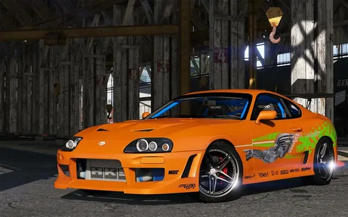 Toyota Supra Обои на телефон оранжевый автомобиль, припаркованный в гараже