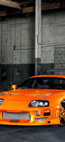 Toyota Supra Обои на телефон оранжевый спортивный автомобиль