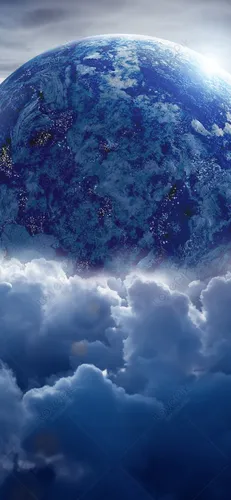 Земля Обои на телефон большой глобус с облаками внизу