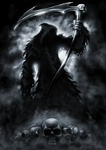 Смерть Обои на телефон черно-белое изображение скелета с мечом и щитом