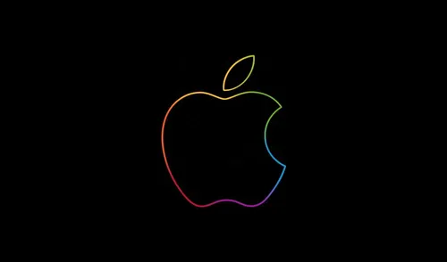 Apple Обои на телефон красочный круг с черным фоном