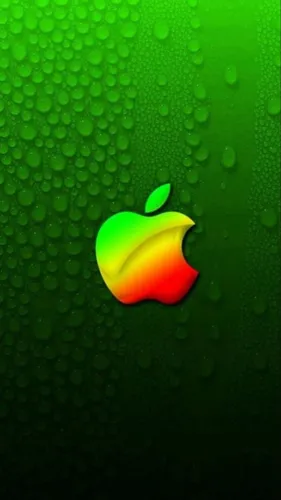 Apple Обои на телефон зеленое яблоко на зеленой поверхности