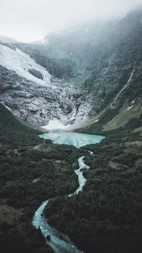Норвегия Обои на телефон река, протекающая через долину