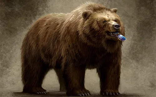 Медведь Обои на телефон медведь с голубым шаром во рту