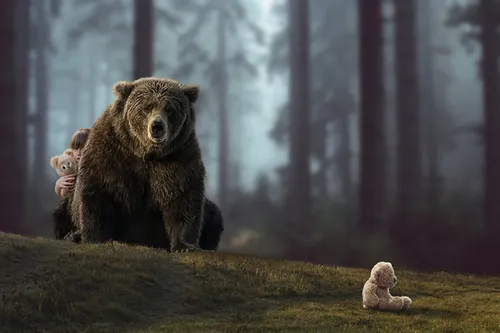 Медведь Обои на телефон медведь и две чучела