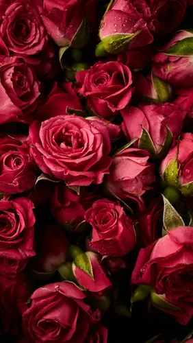 Розы Красные Обои на телефон группа розовых роз