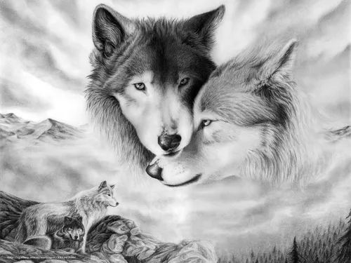 С Волком Обои на телефон волк и лиса лежат на снегу