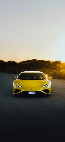 Машины Ламборджини Обои на телефон желтый спортивный автомобиль