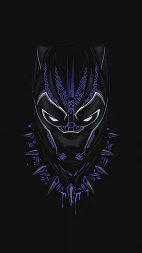 Пантера Обои на телефон маска с фиолетовыми огнями