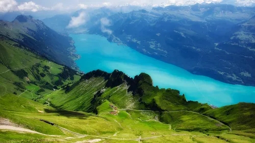 Швейцария Обои на телефон зеленая долина с протекающей через нее рекой