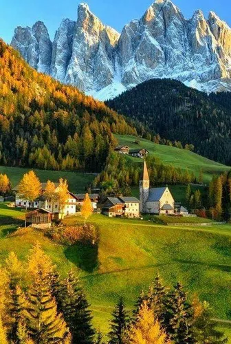 Швейцария Обои на телефон небольшая деревня в долине между горами